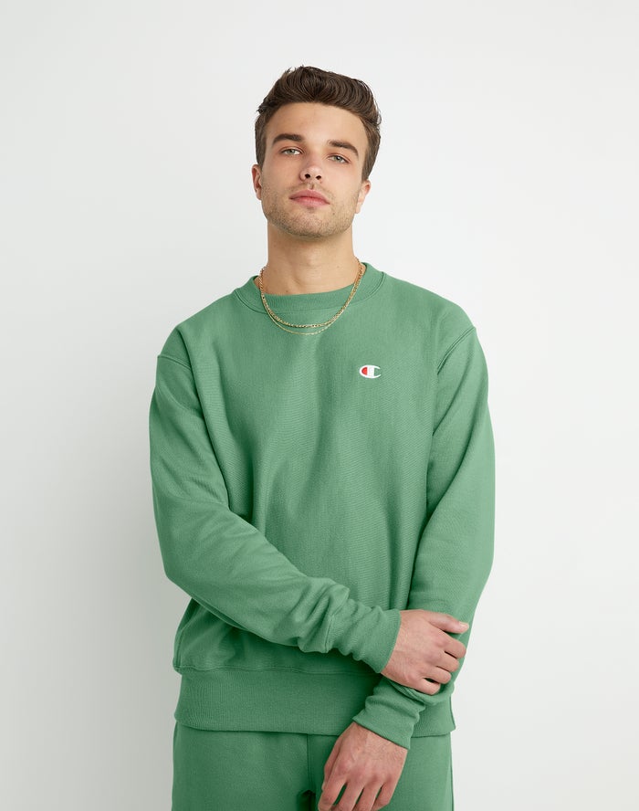 Champion Sweatshirt Heren - Groen - Reverse Weave Crew ( 326590-LON )